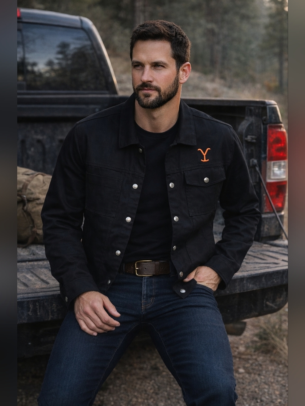 Rip Wheeler Style Jacket Men’s Medium Black Western Cowboy Yellowstone Ranch